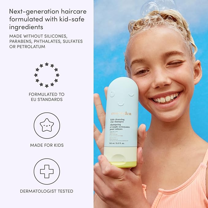 Evereden After Swim & Sports Kids Shampoo: With Cleansing Clay | Detoxifies Hair & Scalp from Chlorine, Dirt, and Sweat | Clean & Vegan Kid Shampoo for Daily Use and Any Hair Type (Pack of 2)