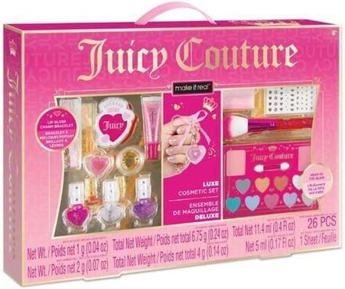 Make It Real: Juicy Couture Luxe Cosmetic Set - Lip Gloss Charm Bracelet, Nail Polish, Eyeshadow, Head to Toe Glam, Makeup Kit, Girls & Kids Ages 8+