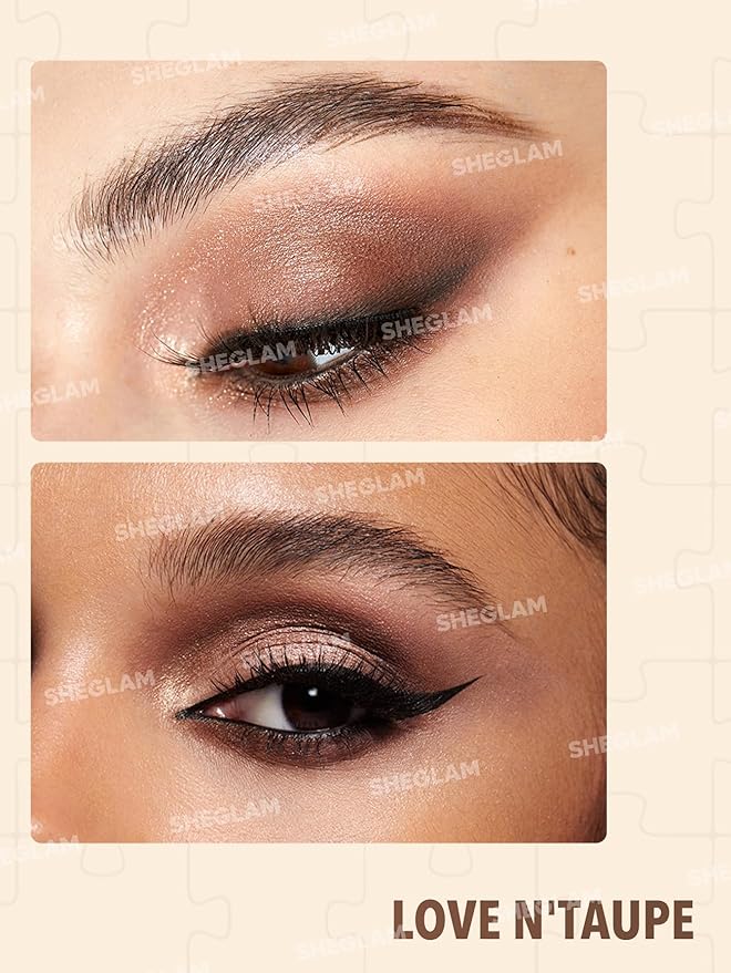 SHEGLAM 8-Color Shimmer Matte Eyeshadow Palette Smooth Blendable Jazy Jigsaw Eyeshadow Palette-Love N' Taupe