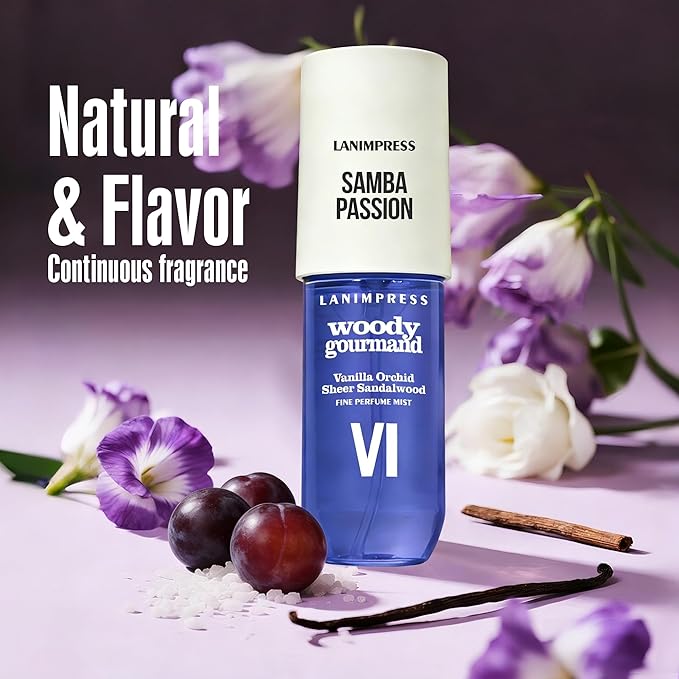 3 FL OZ No.6 Hair Mist and Body Spray for Women,Eau De Parfum, Fresh Fruity Perfume, Floral Flavors Gourmet Scent– With Notes of Velvet Plum,Sugared Violet,Vanilla,Travel Size Fragrance