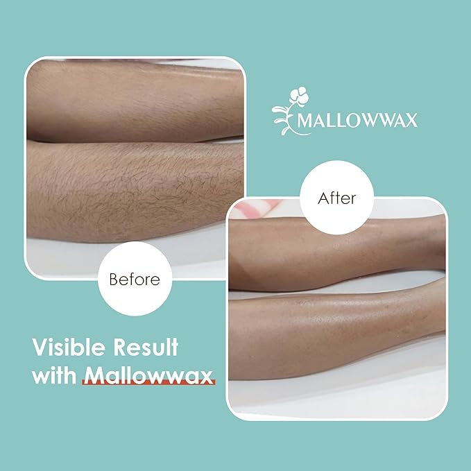 Mallowwax Hard Wax Beads, 1lb Low Temp Stripless Wax For Sensitive Skin, For Coarse And Short Hair, Bikini, Underarms, Legs And Body