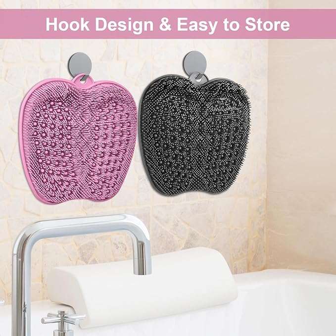 BESKAR Shower Foot Scrubber Mat with Non-Slip Suction Cups, Foot Spa Brush for Cleaning & Exfoliating Your Feet No Bend, Foot Points Reflexology Mat for Relax Your Feet