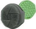 Silicone Body Scrubber for Men Women, Dual-Sided Bath Brushes Gentle Exfoliating Body Scrubber Scalp Massager for Deep Cleansing, Soft Silicone Loofah Body Washing Brushes (Gray+Green)