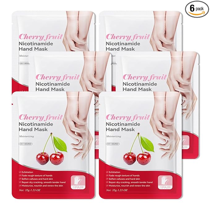 Hand Mask Moisturizing Gloves 6 Pack,Hydrating Hand Mask for Women,Soft Gloves for Dry Cracked Skin B