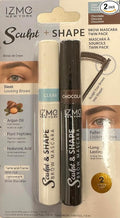 IZME New York SCULPT & SHAPE BROW MASCARA TWIN PACK/CLEAR, CHOCOLATE / 7.0 ml Each