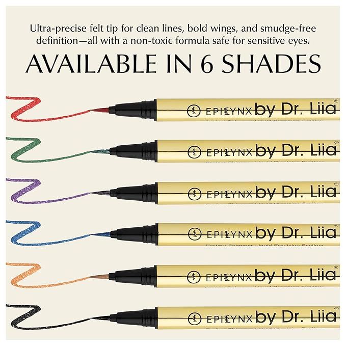 EPILYNX Liquid Eyeliner - Hypoallergenic Eyeliner with Fine Brush Tip, Long-Lasting Waterproof Eye Liner - Cruelty-Free, Vegan, Gluten-Free, Smooth Liquid Eye Liner, Shimmer Gold Brown 2mL