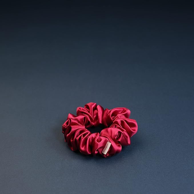 MTSNOO Silk Scrunchies for Hair Sleep 100% Pure 22 Momme Mulberry Silk Scrunchies for Curly Hair with Elastic Band 1 Pack Silk Hair Ties Ropes Scrunchies Set for Women Girls