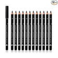 12 Pcs Black Eyebrow Pencil Eyeliner Set, Waterproof Eye Brow Pencil, Easy to Color, Long Lasting Eye Liner Gel Pen, Women Professional Eye-Makeup Pencil