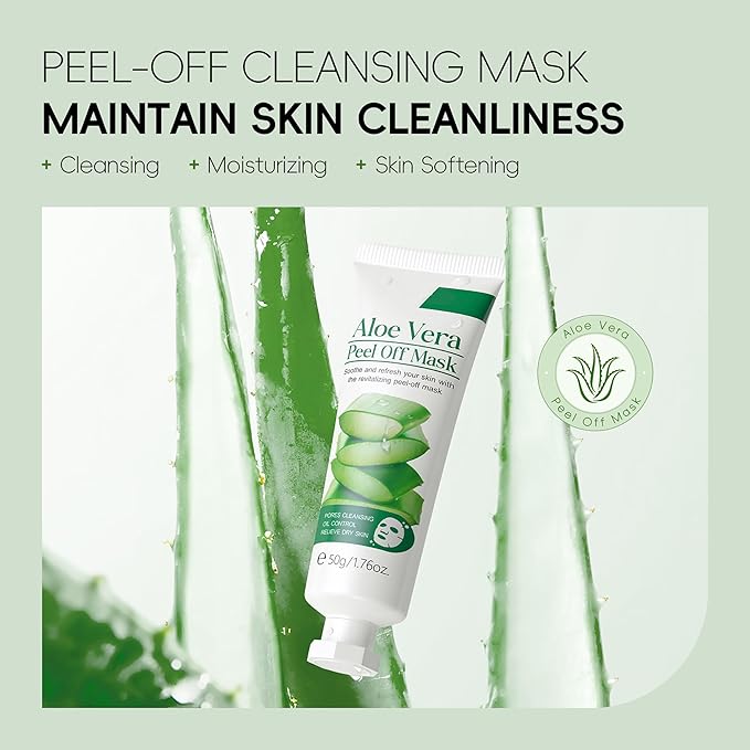 Aloe Vera Peel Off Jelly Face Mask, Exfoliating Hydro Jelly Masks for Facials, Moisturizing, Refreshing, Pores Cleansing, Oil Control, Soothes & Strengthens Skin Barrier for All Skin Types