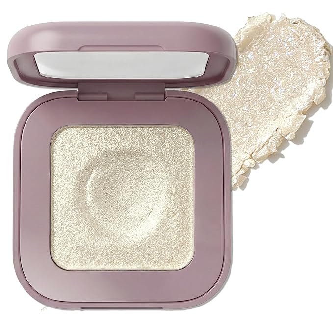 Duochrome Glitter Eyeshadow, Ultra-Fine Color Shifting Metallic Shimmer, High Pigment Holographic Single Eye Makeup, Long Lasting & Buildable Eye Shadow (#3 Off White with Gold Sparkle)
