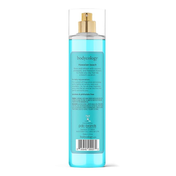 Bodycology Long-Lasting Fragrance Body Mist, Hawaiian Beach, 8 fl oz (Pack of 2)