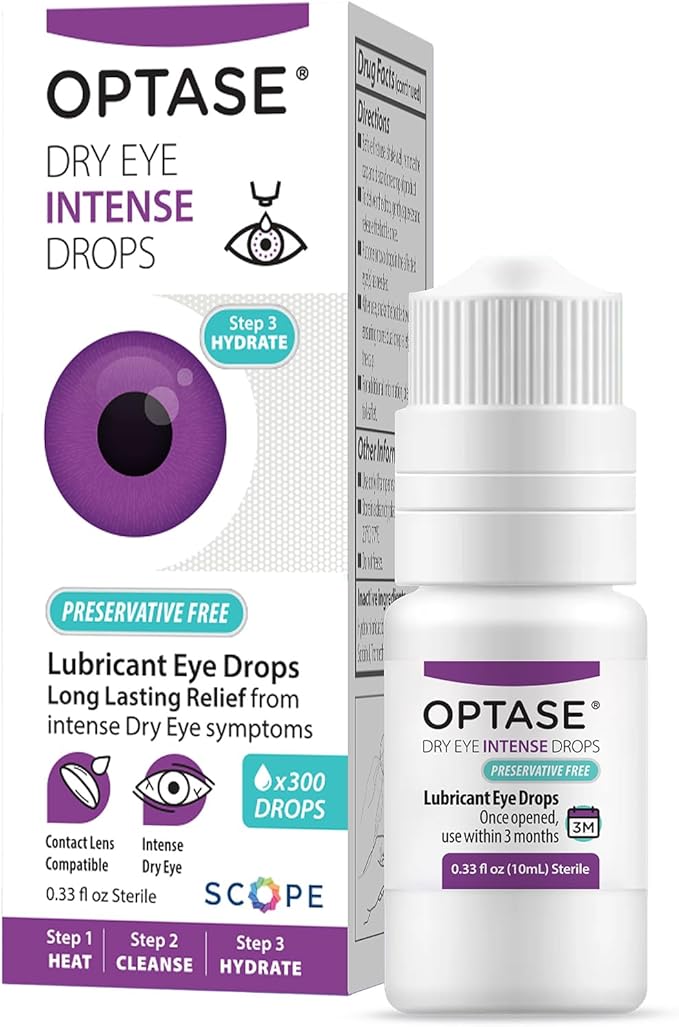 OPTASE Dry Eye Intense Drops - Preservative Free Eye Drops - Multidose Bottle - Step 3 Hydrate - .33 fl oz, 300 Doses