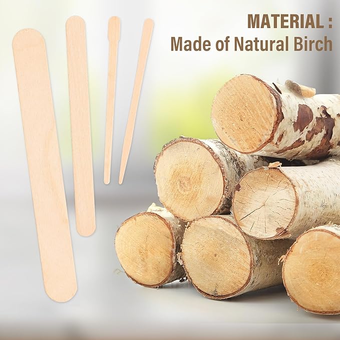 EWVVSS 4 Styles 500 Pcs Waxing Sticks Assorted Wax Applicator Sticks For Body Legs Face With Small Medium Large Sizes Wood Popsicle Sticks For Waxing Or Wood Craft Sticks