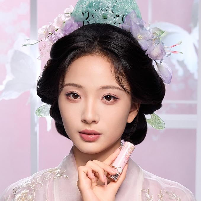 Flower Knows Little Angel Cream Blush and Butterfly Cloud Collar Glossy Lipstick Set,Buildable & Blendable Dewy Makeup,Soft Long-Lasting Cute Make Up(Blush 04 Rose Ashes + Lipstick C06 Cardamom)