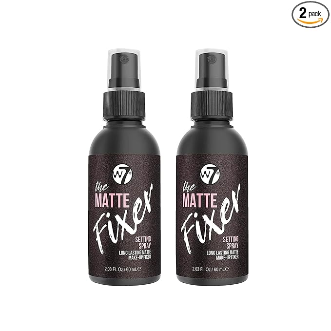 W7 The Fixer Makeup Setting Spray - Matte Finish - Long-Lasting, Ultra-Fine Formula - Cruelty Free and Vegan - 2 Pack