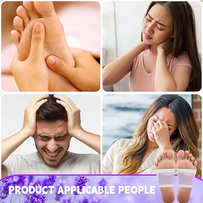 48 Packs Lavender Foot Pads to Feel Better, Relieve Stress & Sleep Better, Suitable for Home or Travel Use
