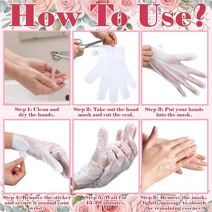Loopeer 12 Pcs Christian Gifts for Mothers Day Religious Hand Mask Bible Verse Gloves for Skin Dry Hydrating Hand Masks Moisturizer Rose Gloves for Mom Grandma Church Prayers Coworker