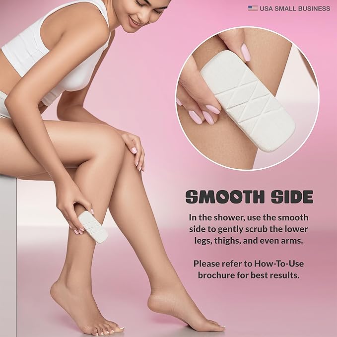 GET EVEN LEG SCRUB: Body & Leg Exfoliator for Ingrown Hair, Strawberry Legs, Dead Skin Remover for Body - Exfoliating Stone for Body KP Bump - Stone Body Scrubber for Dry Skin, Feet & Cracked Heel