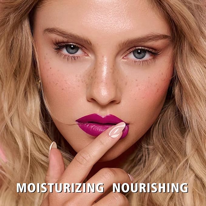 MAKI YIKA Moisture Purple Lipstick for Women Hydrate Tinted Lip Balm for Mother's Day Dry Cracked Lips Sheer Lipstick Lip Tinted Glossy Finish,MA067 Jam Purple