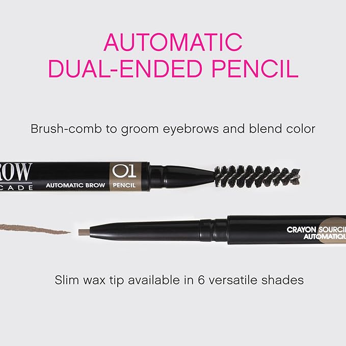 Vivienne Sabó Brow Arcade Eyebrow Pencil – Ultra-Fine Tip for Hair-Like Strokes, Smudge-Proof Natural Finish, Built-In Spoolie Brush, Shade 01 Light Blonde, 0.035 oz
