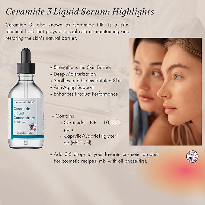 Ceramide Concentrate Liquid Ceramides Serum Complex Add to you Cosmetic Product Make your Own Skin Serum Cream Lotion Hair Mask