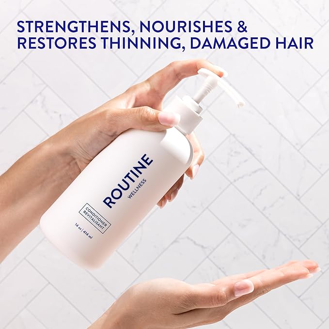 Routine Wellness Anti-Thinning Deep Conditioner for Thinning Hair to Reduce Breakage - CLINICALLY TESTED Formula with DHT Blockers Saw Palmetto, Nettle Oil - Jasmine & Orange Blossom Conditioner
