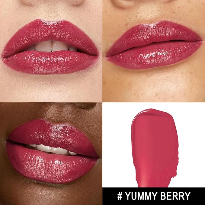 MAKI YIKA Moisture Berry Red Lipstick for Women Hydrate Tinted Lip Balm for Mother's Day Dry Cracked Lips Sheer Lipstick Lip Tinted Glossy Finish,MA057 Yummy Berry