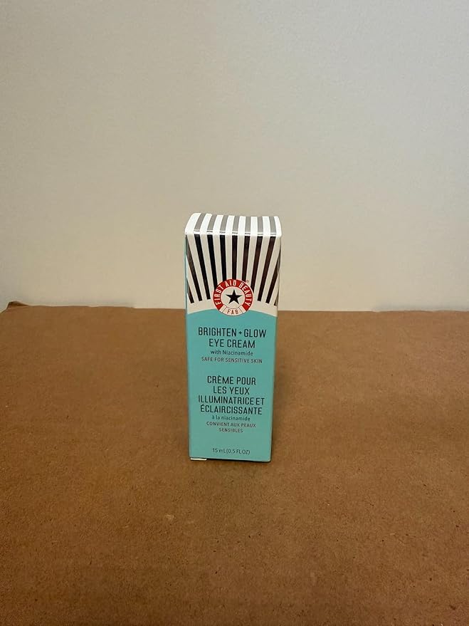 First Aid Beauty - Brighten + Glow Eye Cream with Niacinamide, Gives Skin an Instant Glow and Hydrates to Gradually Brighten & Help Reduce Appearance of Dark Circles, Safe for Sensitive Skin, 0.5 oz