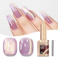 Cat Eye Gel Polish Light Purple Glass Jelly Magnetic Nail Polish Gel Smoothie Glitter Gloss Shine Mauve Color Velvet UV Gel Polish for Valentine's Day Gift Nail Art Manicure DIY at Home 12ml