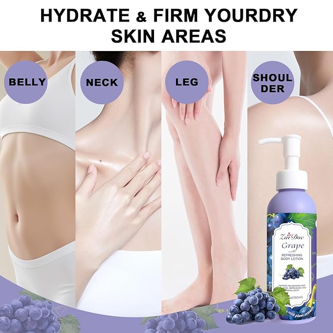 Body Lotion, 24hr Moisturizing & Deep Hydration, Absorbs Instantly Moisturizer for All Skin Types, 5.3 fl oz (1 Pack, Grapefruit)