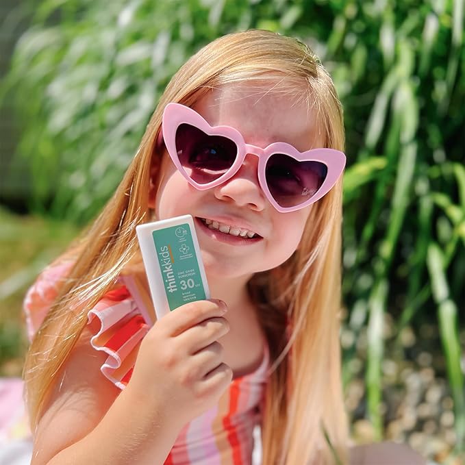 Thinkkids SPF 30 Mineral Sunscreen Stick, 0.64 Oz, Safe, Natural, Water Resistant Reef Safe Sunscreen for Children, Broad Spectrum UVA/UVB Sun Screen, Travel Stick for Sun Protection
