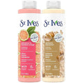St. Ives Body Wash Variety 2-Pack – Soothing Oatmeal & Shea Butter + Exfoliating Pink Lemon & Mandarin Orange, 100% Natural Extracts, Cruelty-Free, 22 Oz Ea