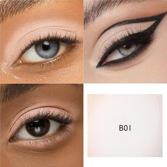 Beige Matte Eyeshadow Palette, Single Off White Eye Shadow for Older Women High Pigment Nude Eyeshadow Compact Pressed Powder Primer Lightweight Crease-proof Blendable Daily Natural Eye Makeup