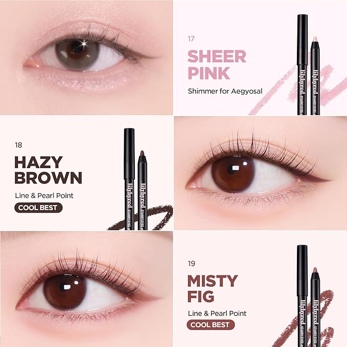 lilybyred Starry Eyes Am9 to Pm9 Gel Eyeliner | Korean Gel Eyeliner, Intense Color Payoff, Creamy Formula, Easy Blending, Built-in Sharpener, Smudge-Proof, Long-Lasting, 0.017 oz. (19 Misty Fig)