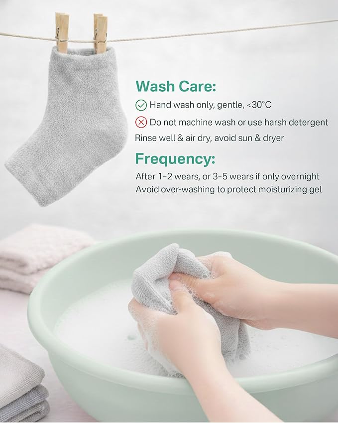 Moisturizing Socks Women, Feather Yarn Gel Socks, Foot Moisturizing Socks(Size 9-11) Deeply Hydrating for Dry, Cracked Heels, Silicone Socks for Women, Perfect Galentines Day Gifts, 1 Pair (Heel-Gray)