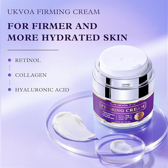 UKVOA Retinol Neck & Face Wrinkle Cream for Women, Neck Cream for Tightening and Firming, Anti Aging Skin Care with Collagen & Hyaluronic Acid, Instant Face Lift Cream 1.7 Fl Oz