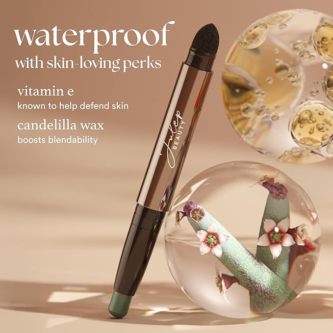 Julep Eyeshadow 101 Cream-to-Powder Waterproof Shadow Stick – Taupe Shimmer – Long-Lasting, Crease-Proof, Soft Grey Shimmer Eyeshadow with Built-in Smudger