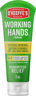 O'Keeffe's Working Hands Intense Renewal Hand Cream with Urea, 3 oz Tube (Pack of 1) – Softens & Smooths Extremely Dry, Callused Hands