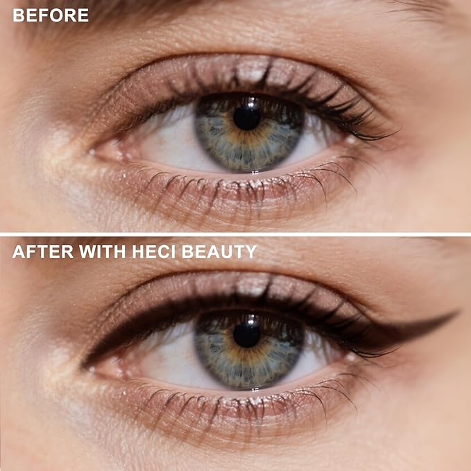 HECI BEAUTY Sharpenable Gel Eyeliner Pencil, Multi-Use Longwear Eyeliner Pencil, Ultra-Smooth Tip Eye Makeup with Up to 24HR Wear, Waterproof & Smudge-Proof - Dark brown