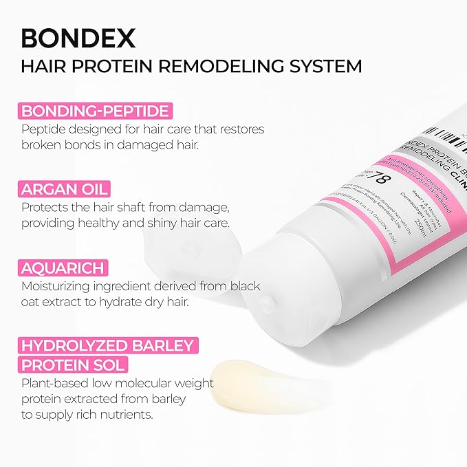 Dr.Melaxin Bondex Protein Bonding Remodeling Shampoo with Argan Oil | Strengthening Keratin & Peptides Bonder | Repair Hair | 13.52 fl.oz.