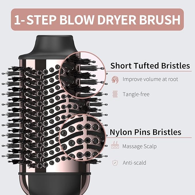 Umeely Hair Dryer Brush Blow Dryer Brush in One, Upgraded 4 in 1 Hair Dryer and Styler Volumizer with Negative Ion Anti-frizz Ceramic Titanium Barrel Hot Air Hair Straightener Brush