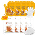 Elitzia Foot Mask Hand Mask Hydrating 10 Packs Honey Almond Extract Gloves Socks Masks Intensive Moisturizing Repairing Masks Spa Skin Care Women for Dry Cracked Hands Feet Self Care ETHHM