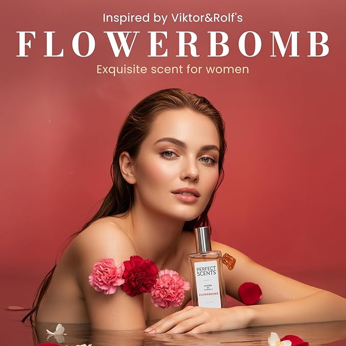 Perfect Scents Fragrances | Inspired by V&R’s Flowerbomb | Women’s Eau de ToileƩe | Vegan, Paraben, Phthalate Free | Never Tested on Animals | 3.4 Fl Oz
