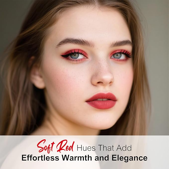 BEPHOLAN Single Matte Red Eyeshadow Palette, Halloween Makeup Color Palette Highly Pigmented, Long-lasting, Intense Colors for Goth Makeup