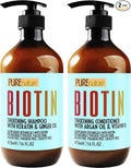 Biotin Shampoo and Conditioner Set - Volume Boosting Formula for Men and Women to Help Thinning Hair - Sulfate and Paraben Free with Thickening Properties - Volumizing Products to Improve Fullness
