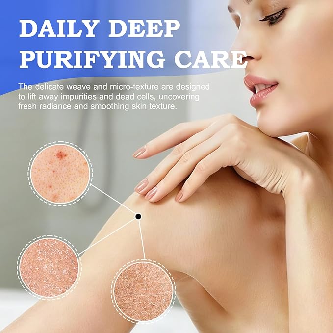 African Net Sponge - Deep Exfoliating Body Scrubber - Ultra Long African Net Sponge Reaches All Back Areas, Gently Buffs Away Dry Flaky Skin for a Renewed Feel, Home Spa Experience（Gray）
