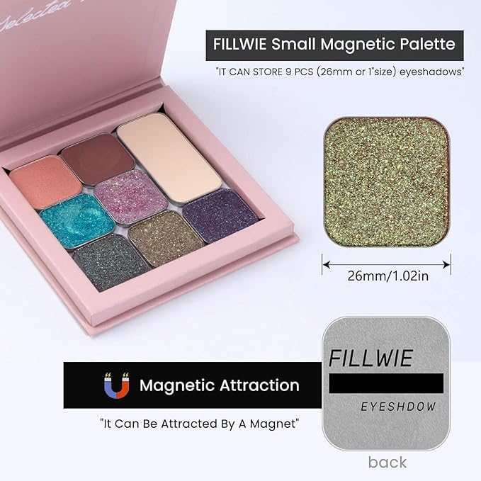 Duochrome Chameleon Eyeshadow, Gold to Purple Iridescent Shift, Cream-to-Powder High Pigment, Zero Fallout Metallic Shimmer, Long Wear Eye Makeup, Fits Magnetic Makeup Palettes (Forest Nymph)
