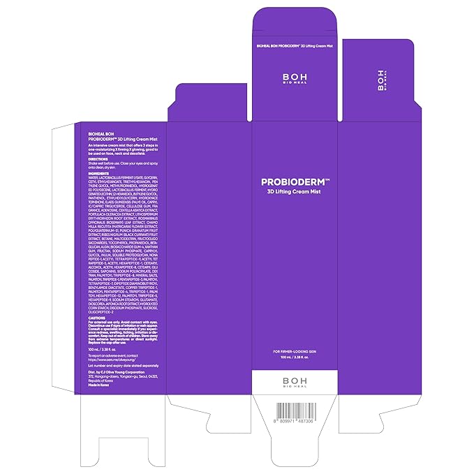 BIOHEAL BOH Probioderm 3D Lifting Cream Mist 3.38 fl oz | Korean Face Mist with Cream-Like Hydration for Instant Glow, Firm-Looking Skin & On-the-Go Refresh