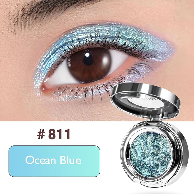 CHARMACY Multichrome Glitter Eyeshadow, Intense Color Shifting Creamy Eye Shadows, Highly Pigmented, Metallic Shimmer Eyeshadow #811