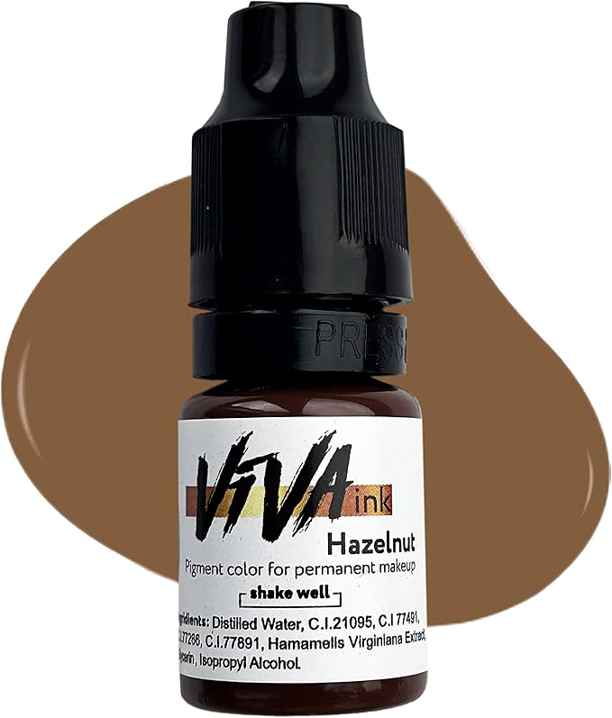Eyebrow Permanent Makeup Ink – Hazelnut – Long Lasting Permanent Eyebrow Pigment for Microblading Saturated and Natural Colored Ink for Eyebrow Tattoo (0.2 oz)